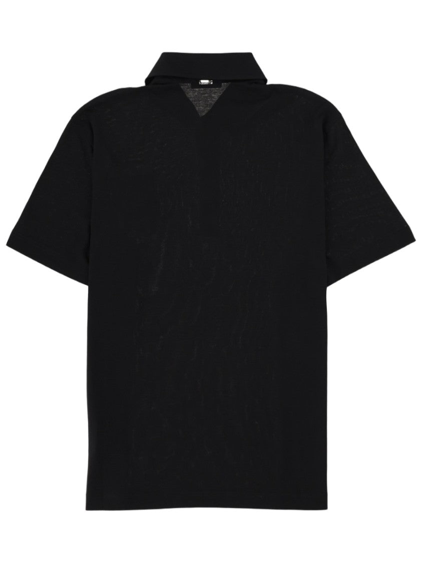 Herno Short-Sleeve Minimalist Cotton Polo Shirt