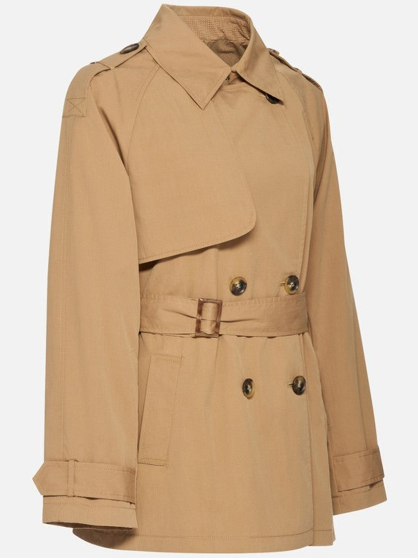 Geox Lampedusa Short Brown Double-Breasted Trench Coat