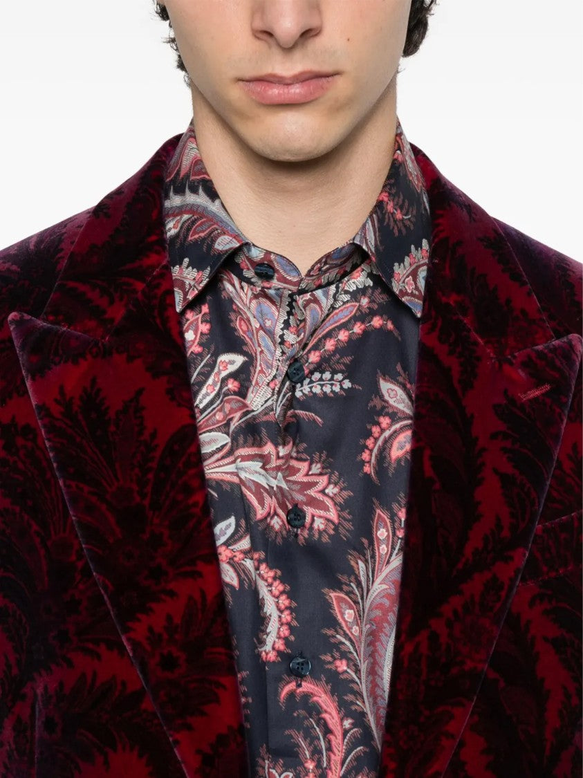 Etro Roma Blue Paisley Pattern Shirt