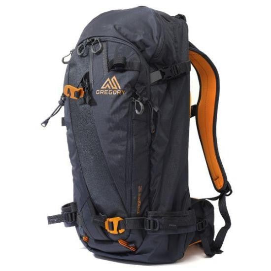 Gregory Structured Black Backpack With Contrasting Orange Accents