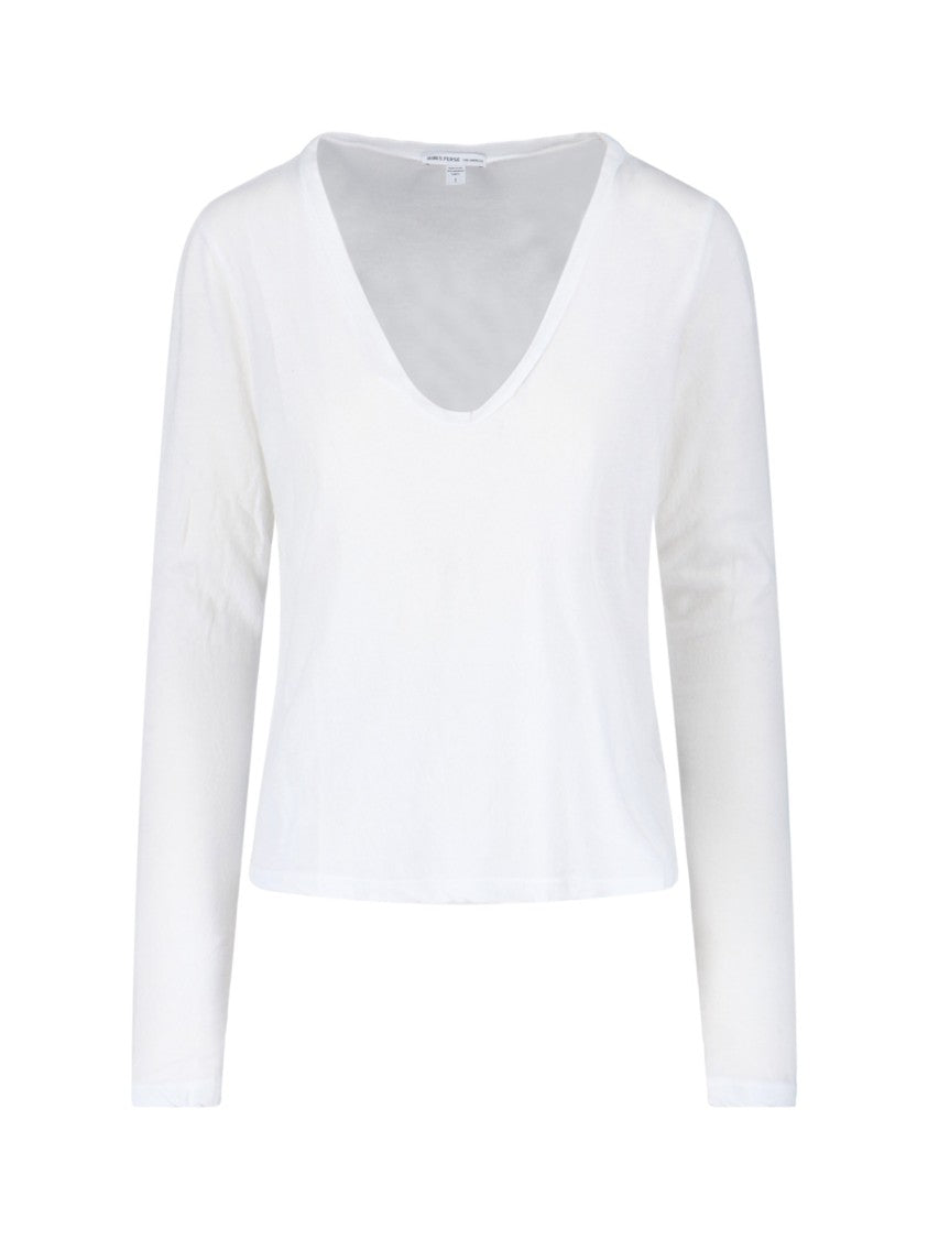 James Perse V-Neck T-Shirt – White