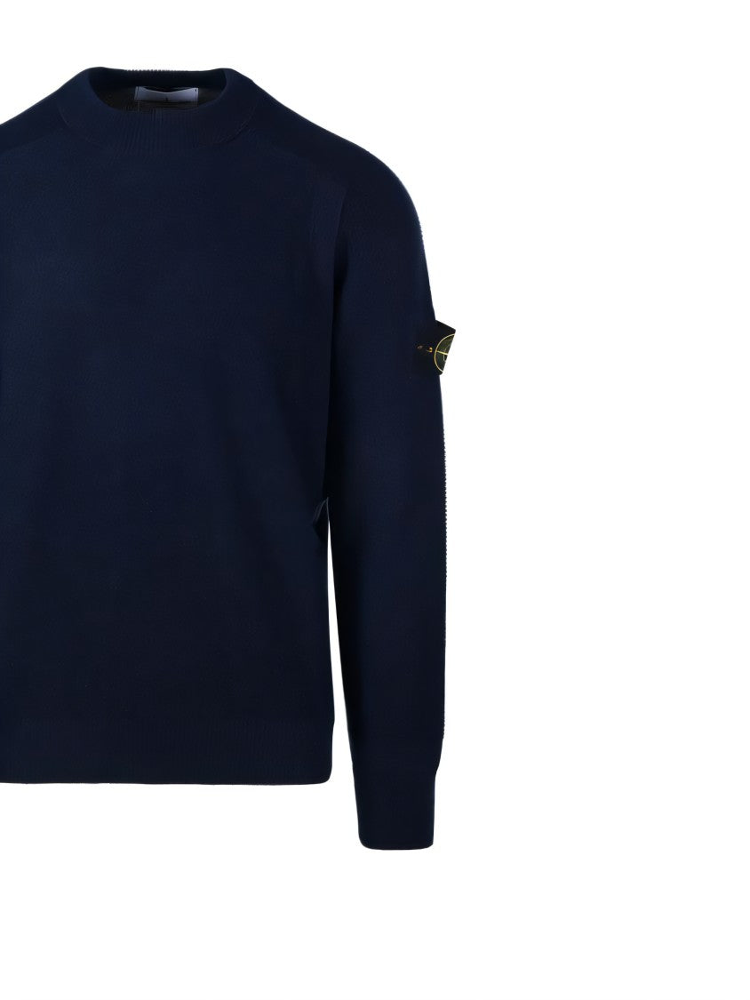 Stone Island Textured Knit Crew Neck Sweater