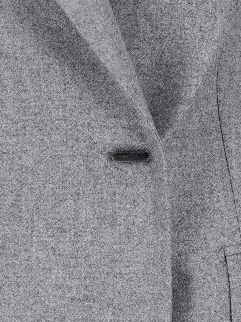 Tagliatore J-Jasmine Grey Virgin Wool Double-Breasted Blazer
