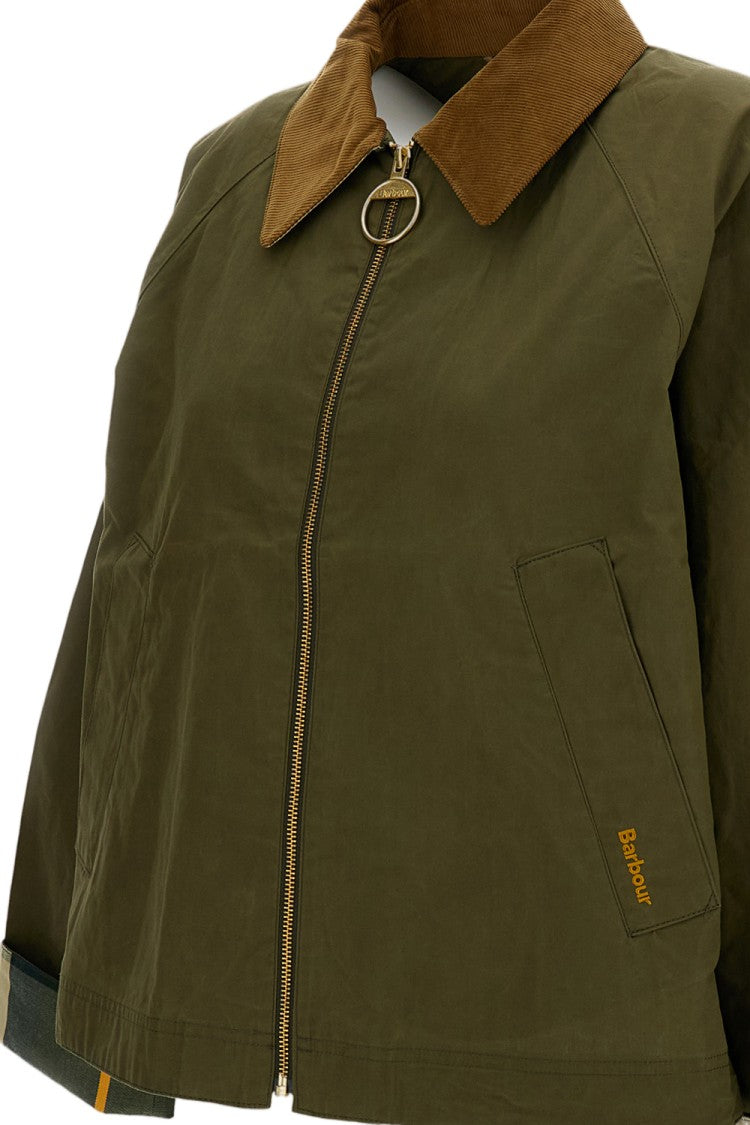 Barbour Casual Jacket With Inverted Box Pleat And Tartan Lining