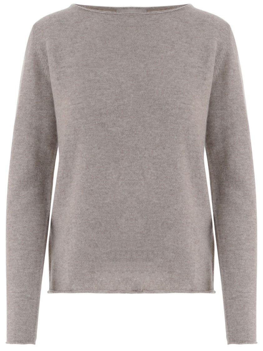 Allude Soft Cashmere Sweater With Round Neckline And Long Sleeves