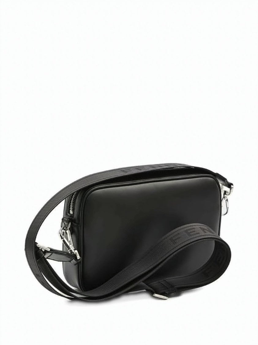 Fendi Sleek Calf Leather Shoulder Bag With Tonal Monogram