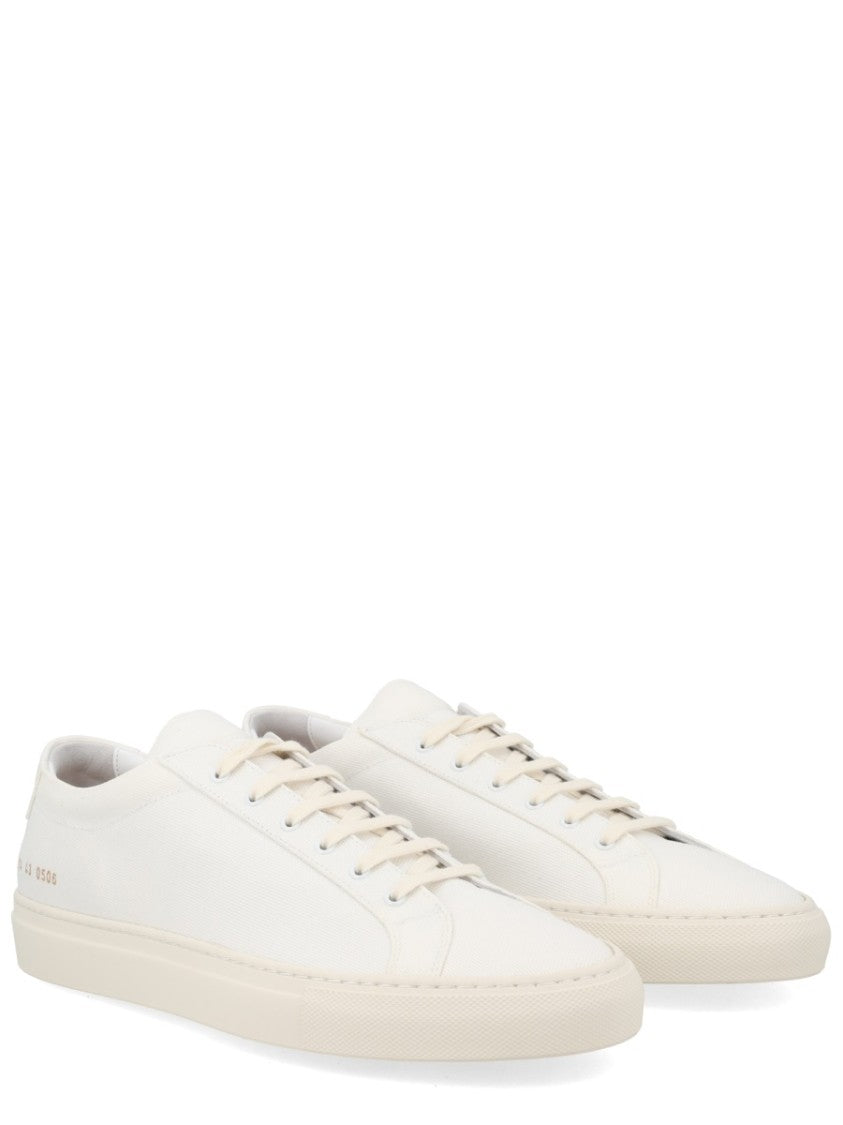 Common Projects White Achilles Cotton Minimalist Low-Top Sneakers