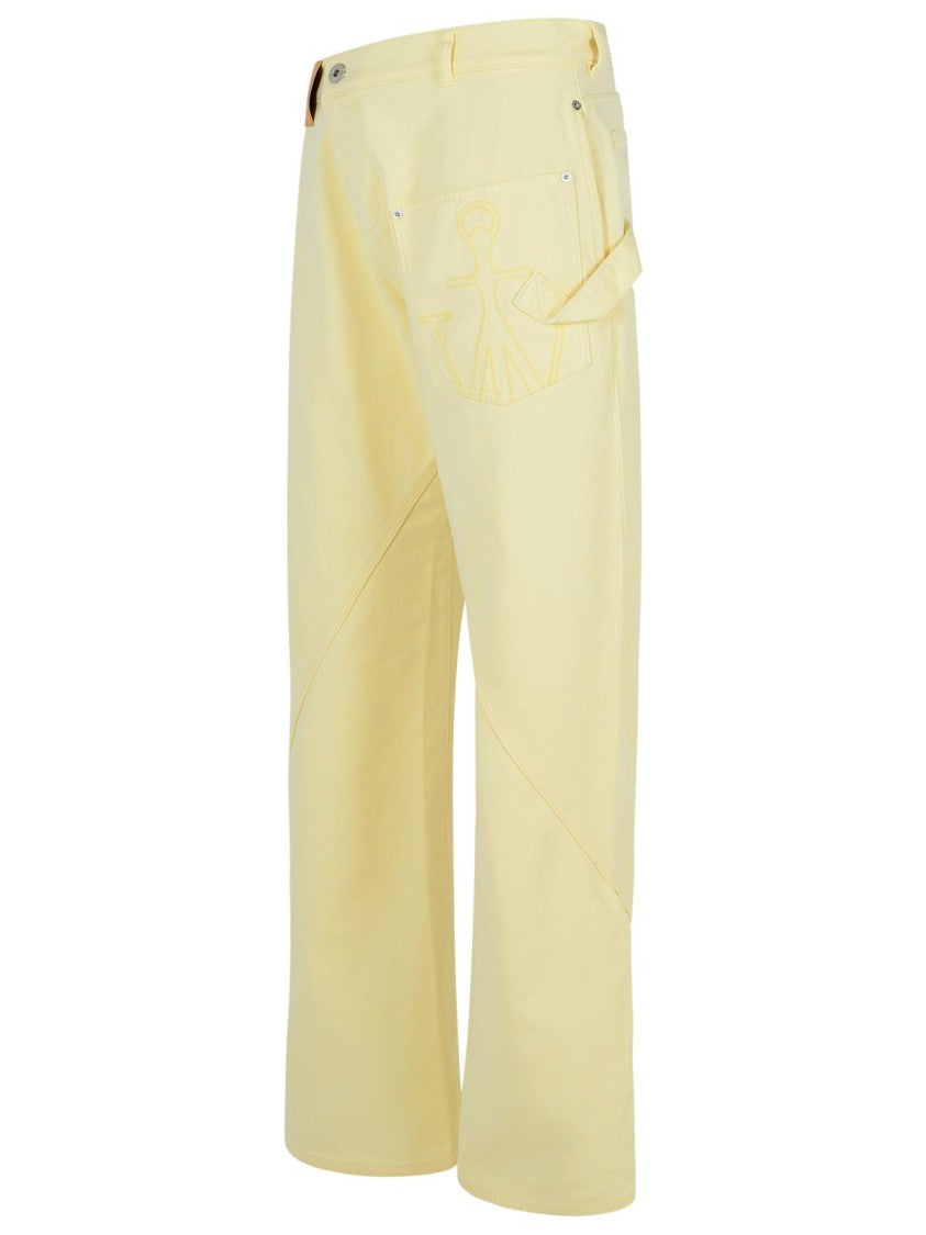 J. W. Anderson Workwear' Cotton Pants With Yellow Twisted Leg