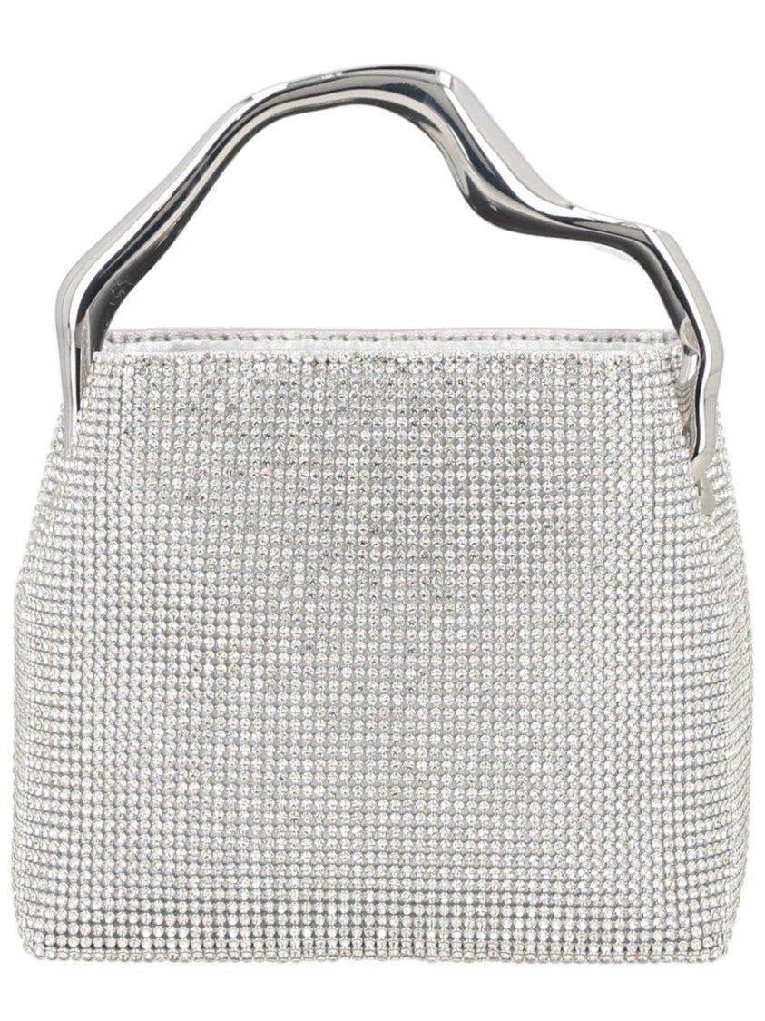 Cult Gaia Solene Mini Rhinestone Mesh Handbag