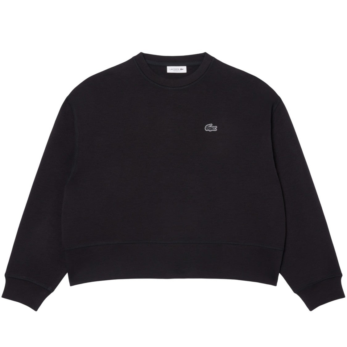 Lacoste Black Oversized Double-Faced Cotton Sweatshirt