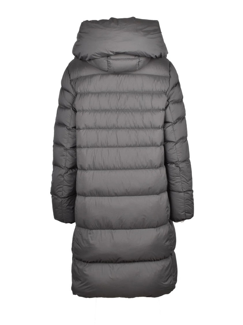 Add Quilted Down Jacket With High Collar And Adjustable Toggles