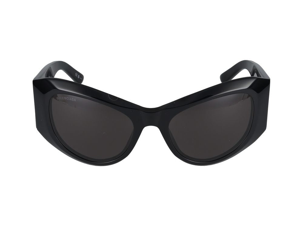 Balenciaga Black Bb0393s Acetate Oversized Cat-Eye Sunglasses