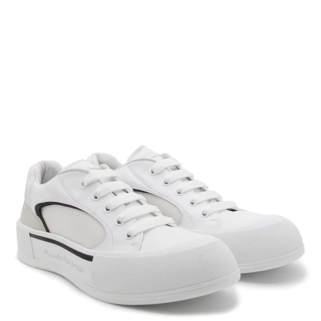 Alexander Mcqueen White Leather Cotton Laces Sneakers