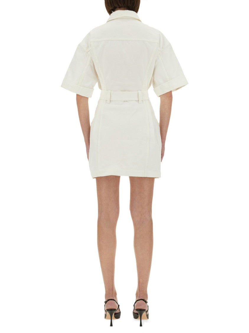 Balmain Cotton Gabardine Short Dress
