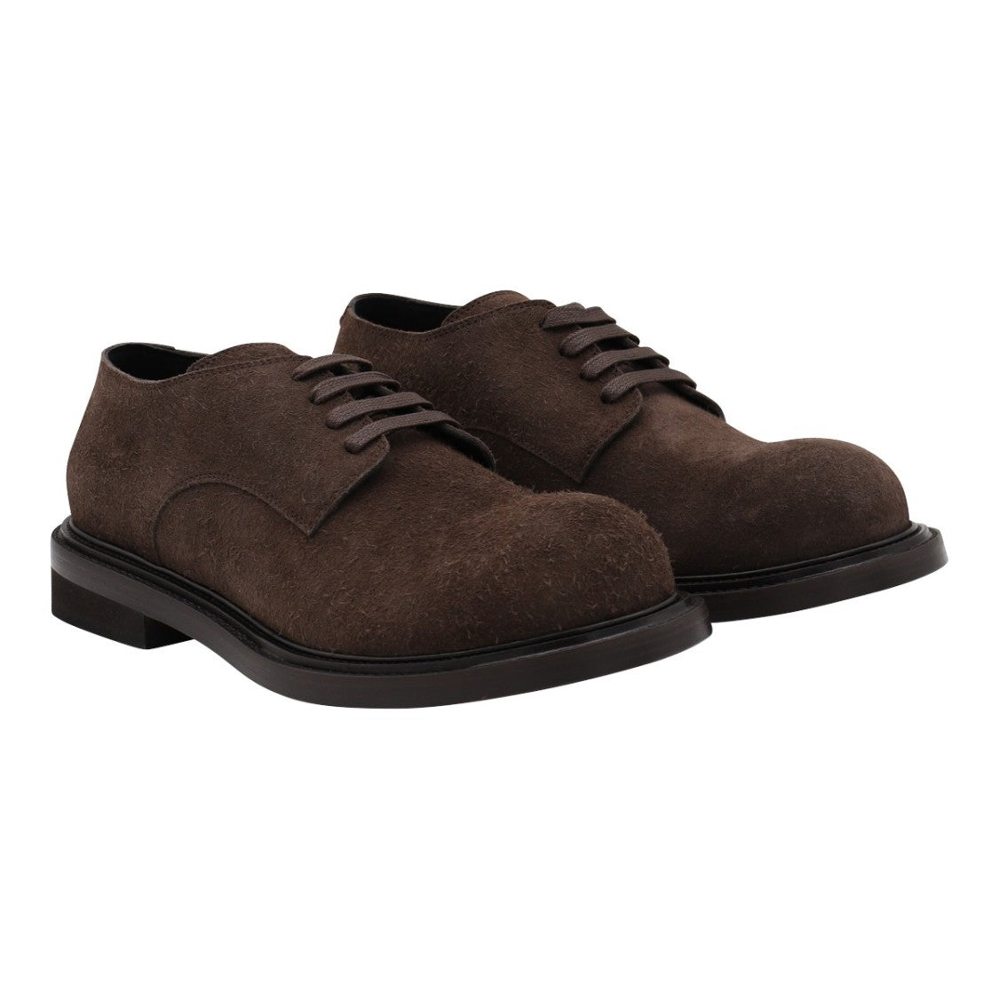 Moschino Rounded Toe Lace-Up Flat Shoes