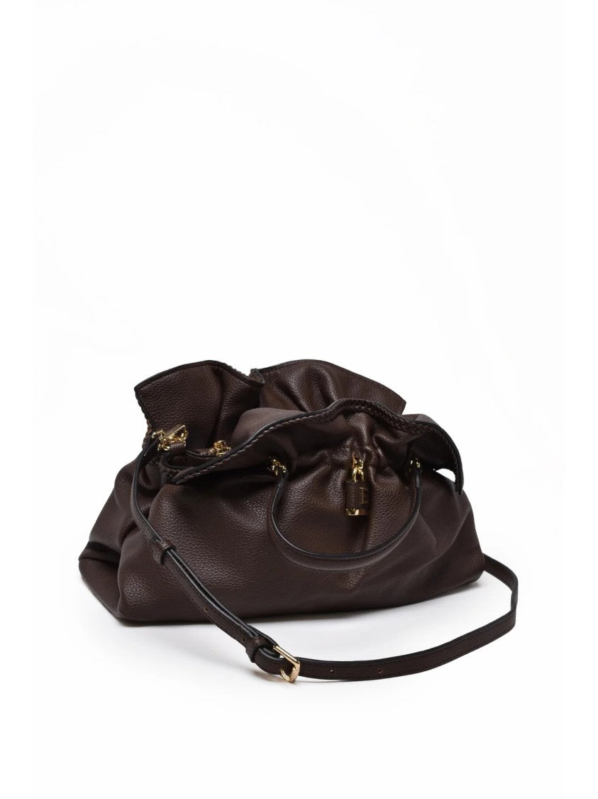 Ermanno Firenze Brown Octavia Textured Polyurethane Crossbody Bag