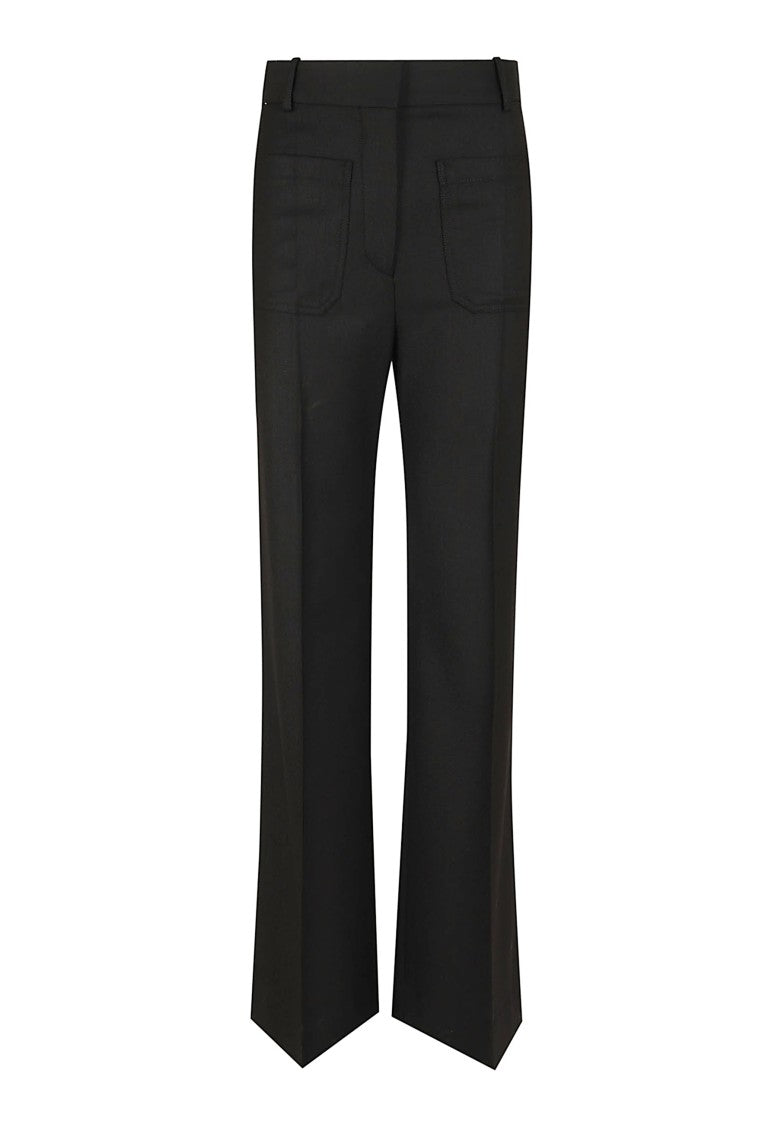 Victoria Beckham Refined Black Wool-Blend Flared Alina Trousers
