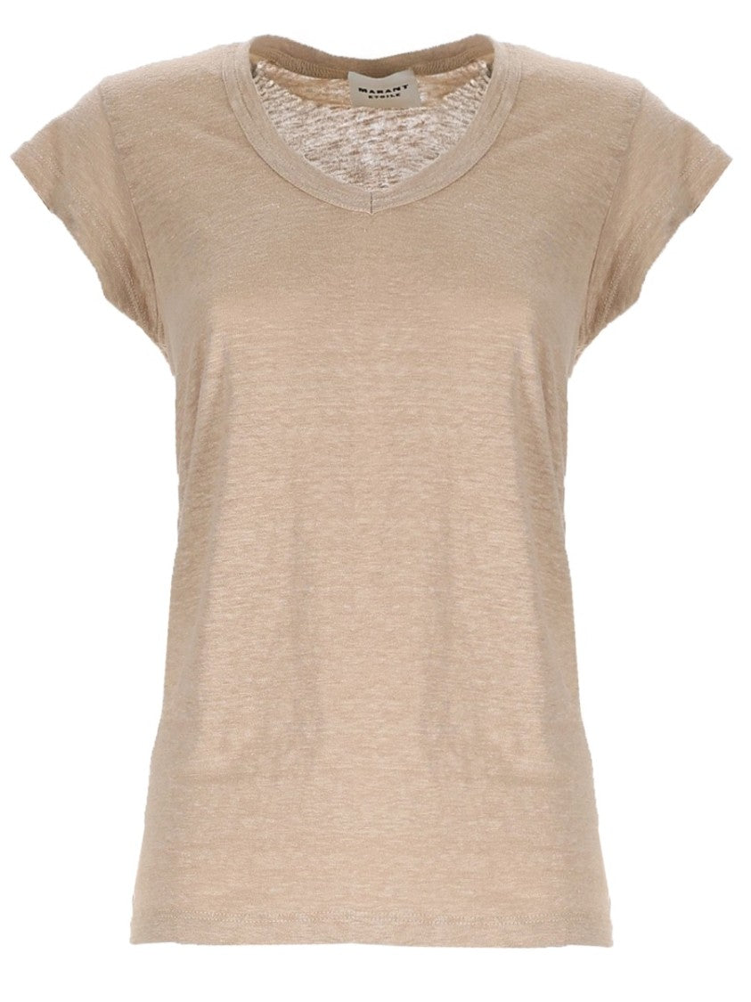 Isabel Marant Étoile Zankou Textured Linen Round-Neck T-Shirt