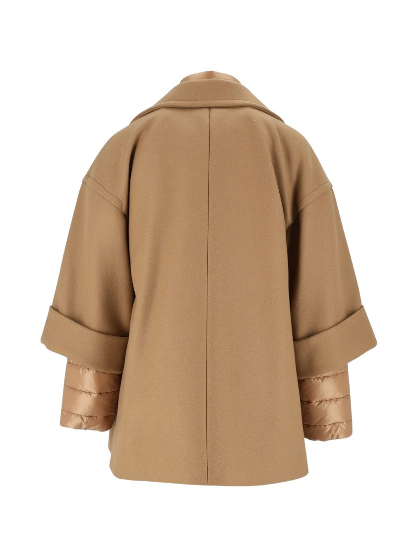 Fay Camel Brown Layered Wool-Blend Coat