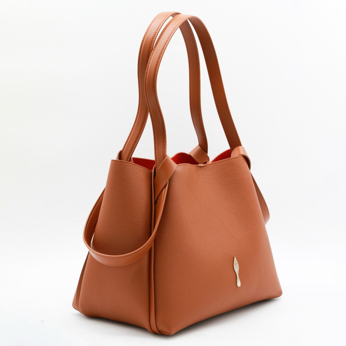Christian Louboutin Structured Tote Bag In Textured Leather With Metallic Emblem