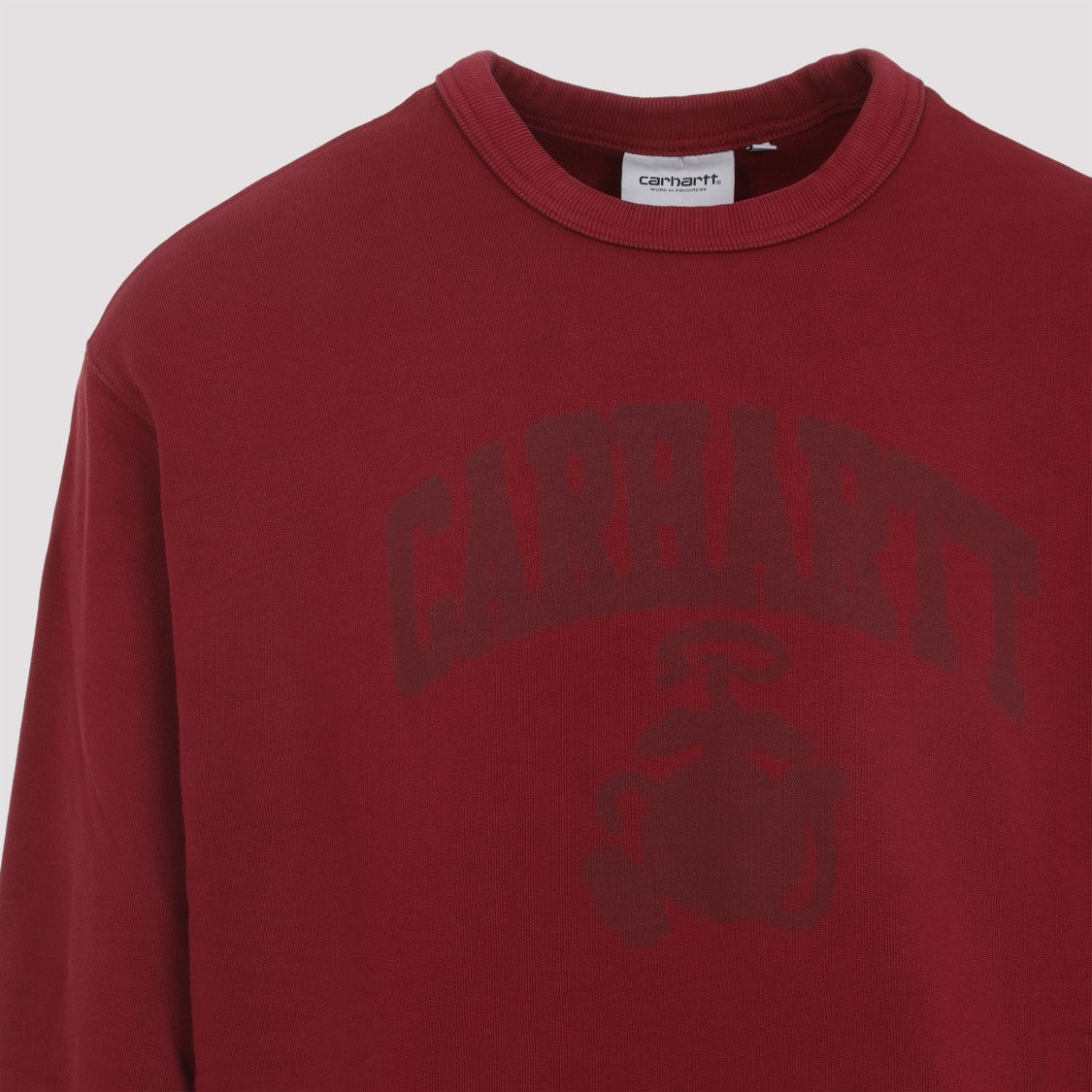 Carhartt Wip Burgundy Cotton Sweatshirt With Tonal Logo Print