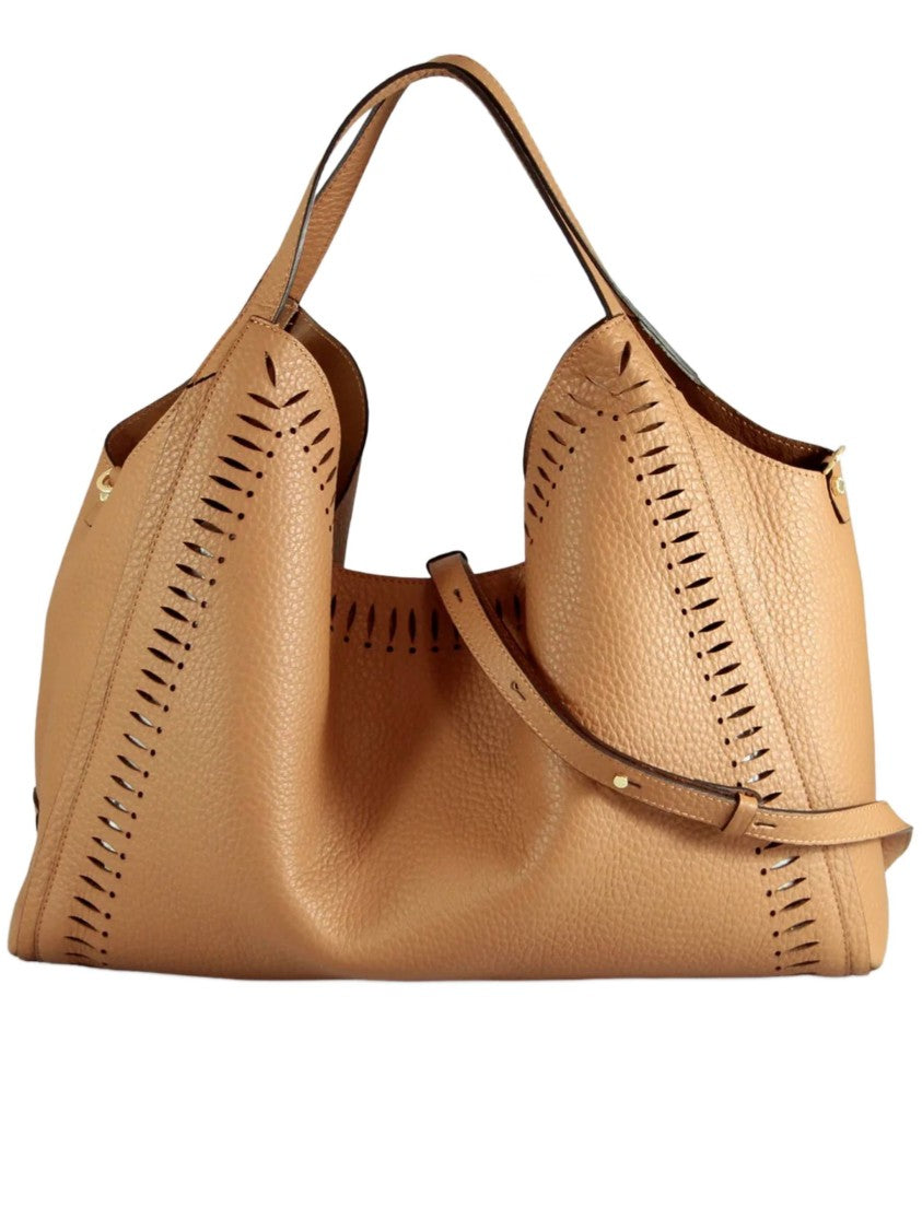 Loristella Tan Serena Textured Slouchy Handbag