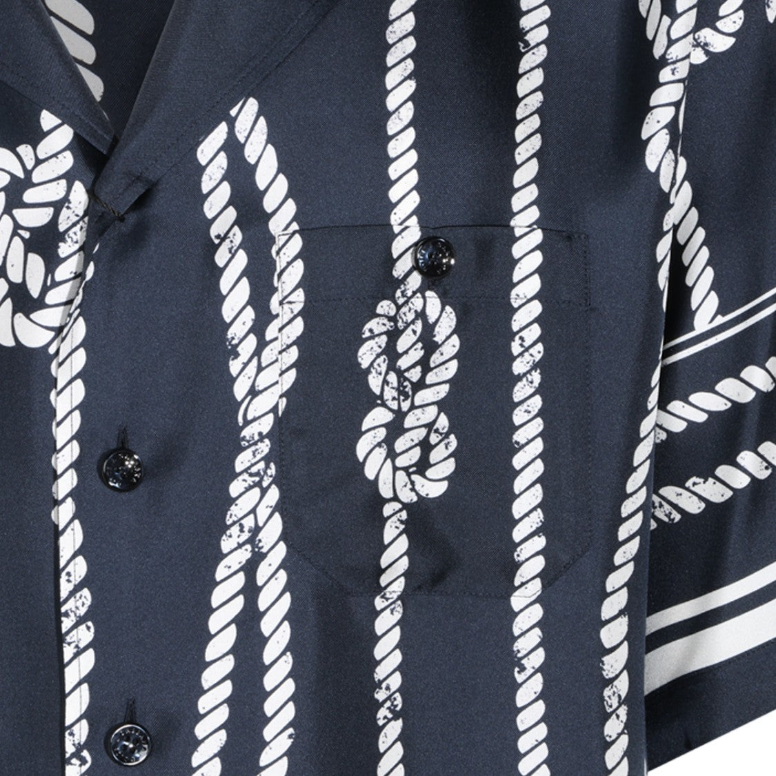 Dolce & Gabbana Nautical Rope Print Short-Sleeve Casual Shirt