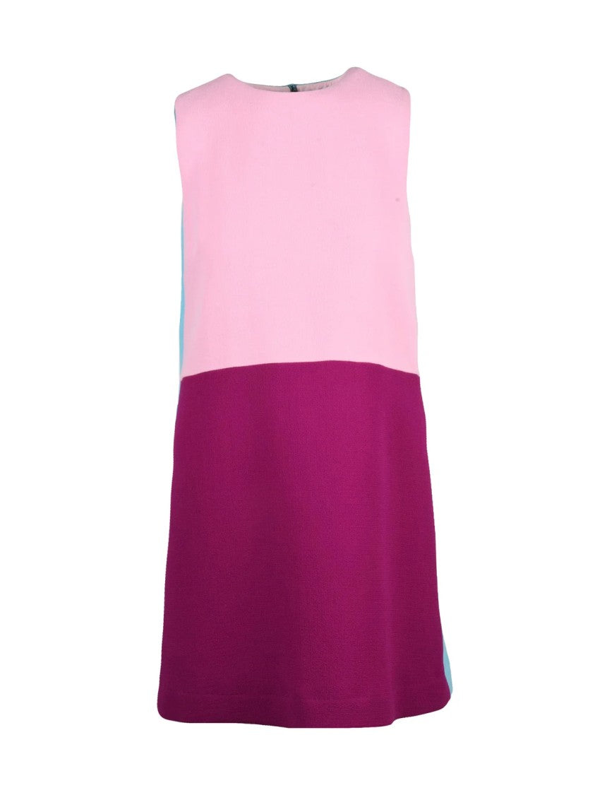 Dolce & Gabbana Color-Block A-Line Dress With Fluid Silhouette And Back Zipper