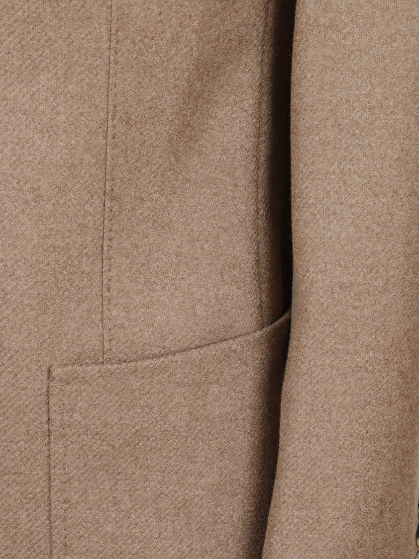 Max Mara Tailored Jacket With Notch Lapel And Herringbone Texture