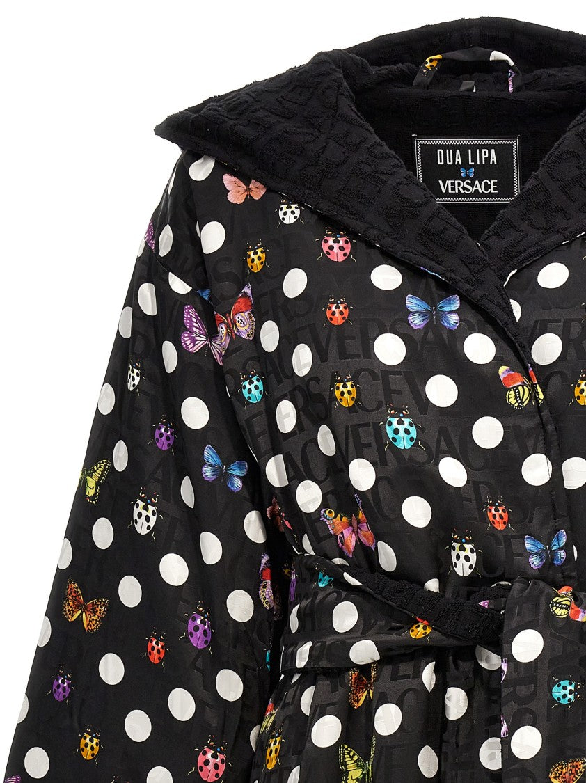 Versace Home Heritage Butterflies & Ladybugs Polka Bathrobe