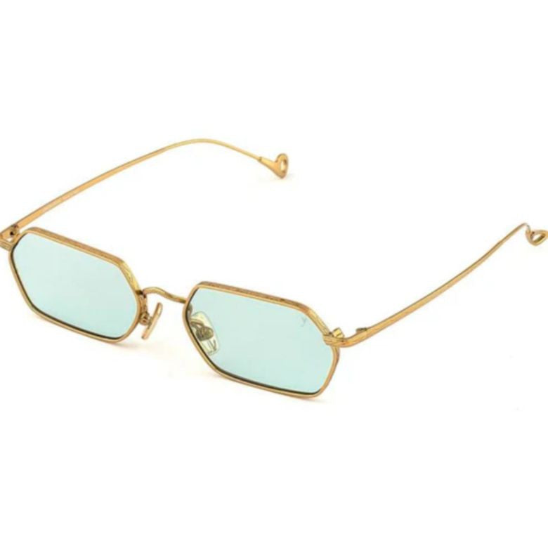 Eyepetizer Cavallet C.4-48 Gold-Tone Metal Octagonal Sunglasses With Soft Blue-Green Lenses