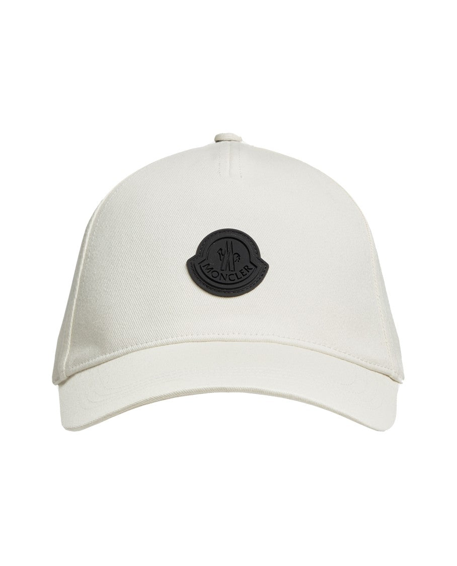 Moncler Structured White Baseball Cap With Prominent Logo Detail