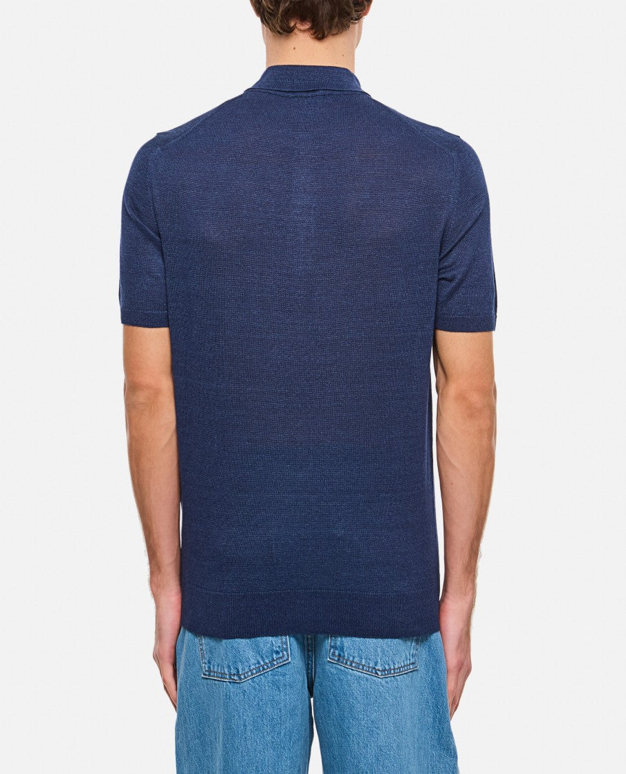 Drumohr Relaxed-Fit Blue Polo Shirt With Classic Collar