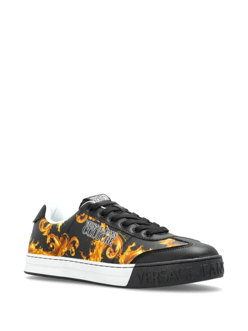 Versace Jeans Couture Baroque Detail Low-Top Sneakers