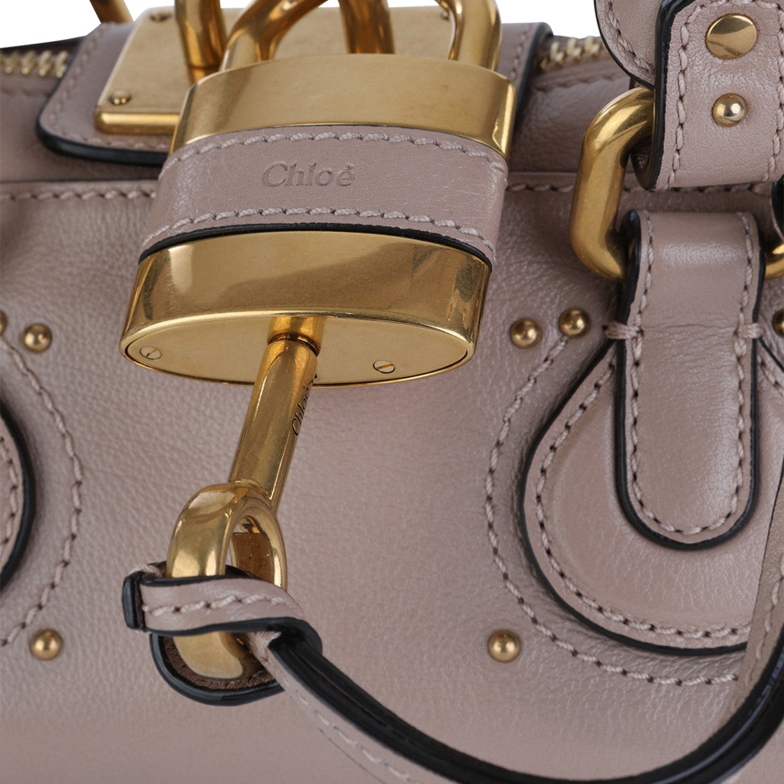 Chloé Pink Leather Paddington Top Handle Bag