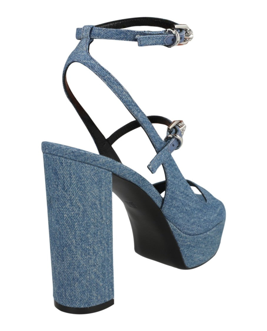 Givenchy Voyou Platform Sandals In Denim