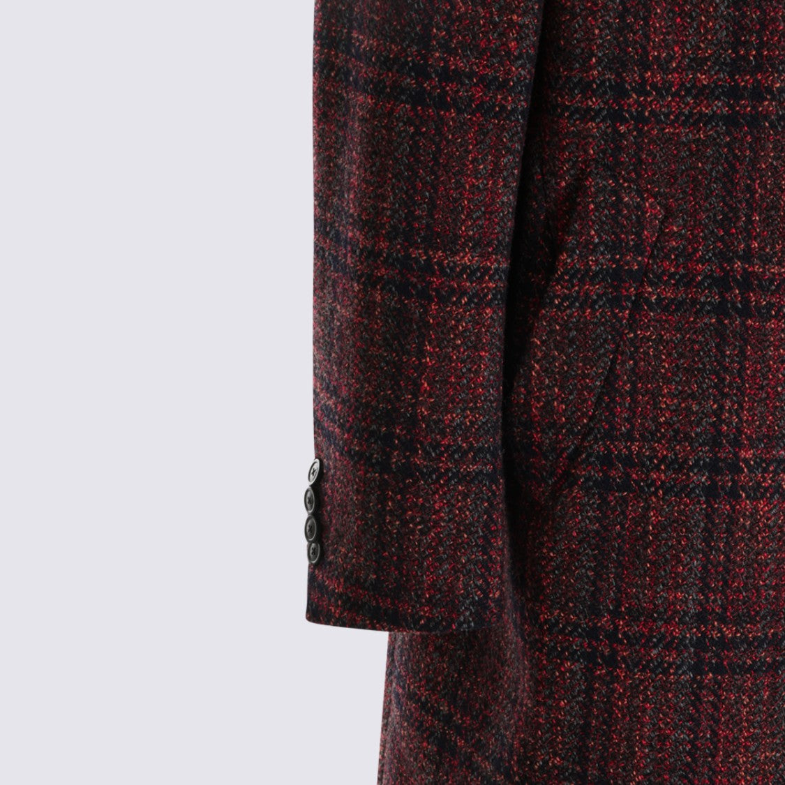 Etro Tailored Long Plaid Coat With Notched Lapel