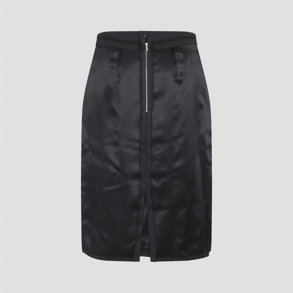 Maison Margiela Black And Grey Polyester Midi Skirt