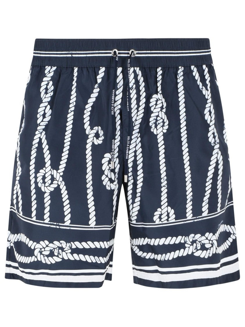 Dolce & Gabbana 'Corde' Navy Polyester Swimsuit