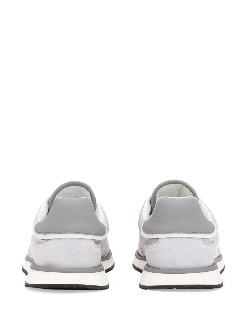 Dolce & Gabbana Black Low-Top Leather Mesh Cushioned Sneakers