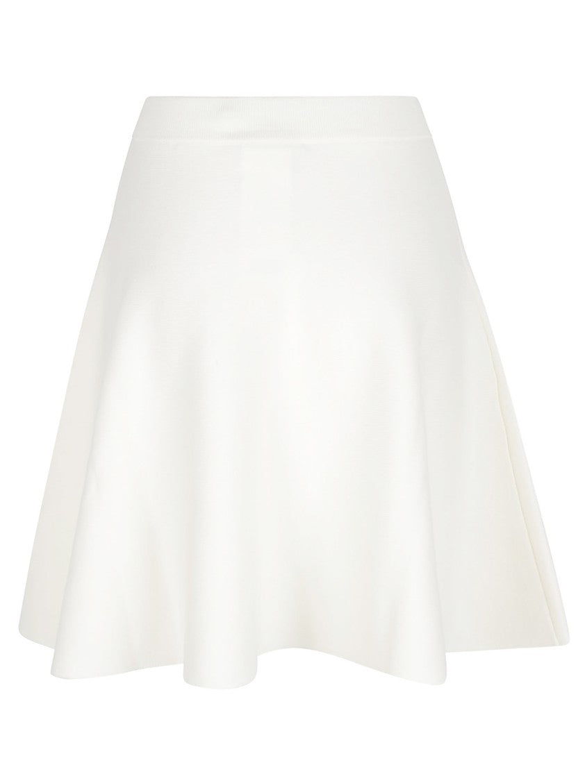 Max Mara Flared White Mini Skirt With Fitted Waistband