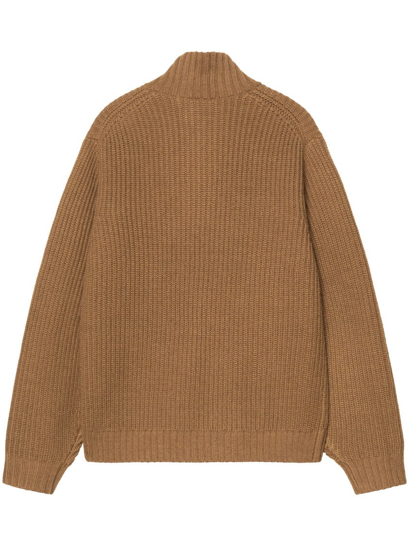 Carhartt Wip Detroit Half Zip Sweater With Ribbed Knit And Chest Pocket