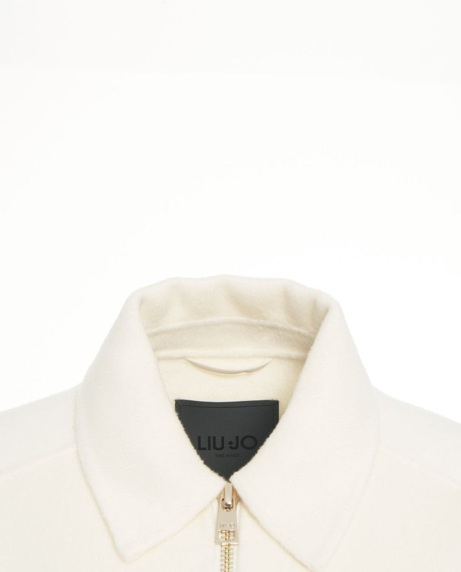 Liu Jo Wool Blend Jacket With Fringes