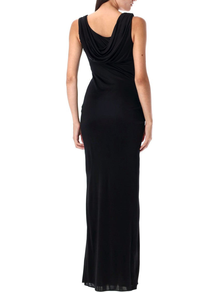 Versace Pin Draped Gown