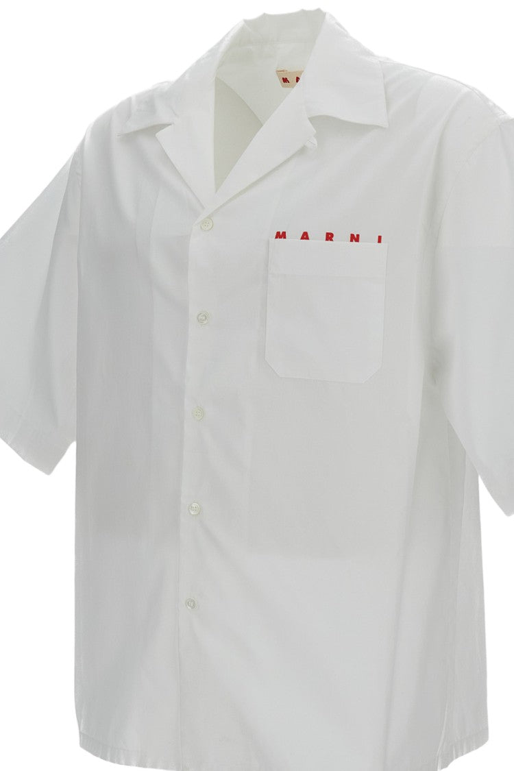 Marni White Cotton Short-Sleeve Logo Shirt