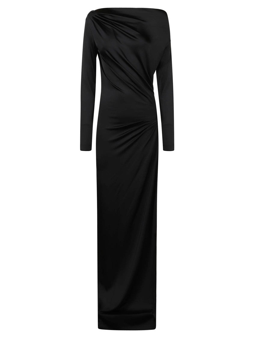 Victoria Beckham One-Shoulder Black Evening Dress