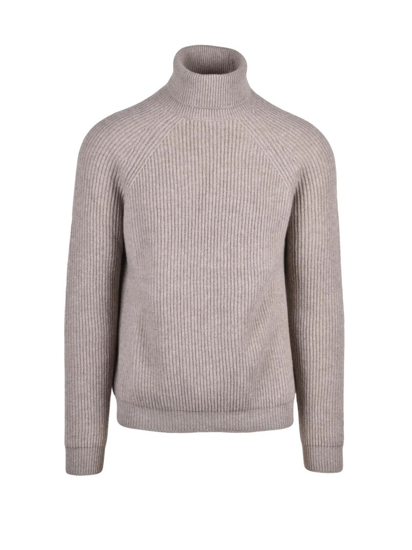Alpha Studio High Neck Sweater In Fine Wool And Cashmere Blend
