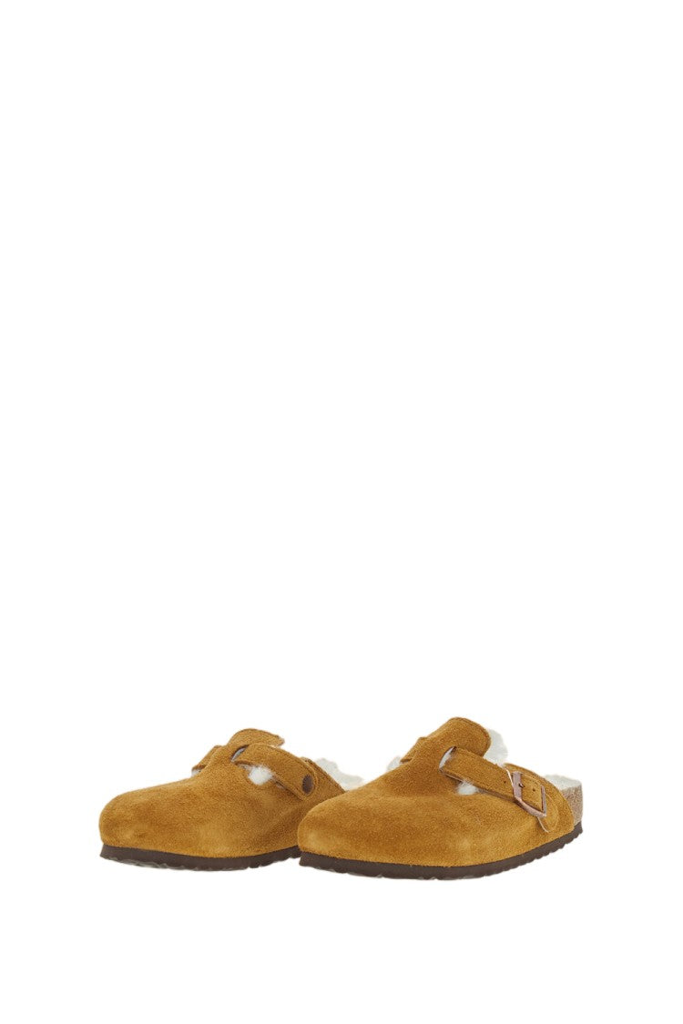 Birkenstock Brown Boston Shearling Suede Clogs