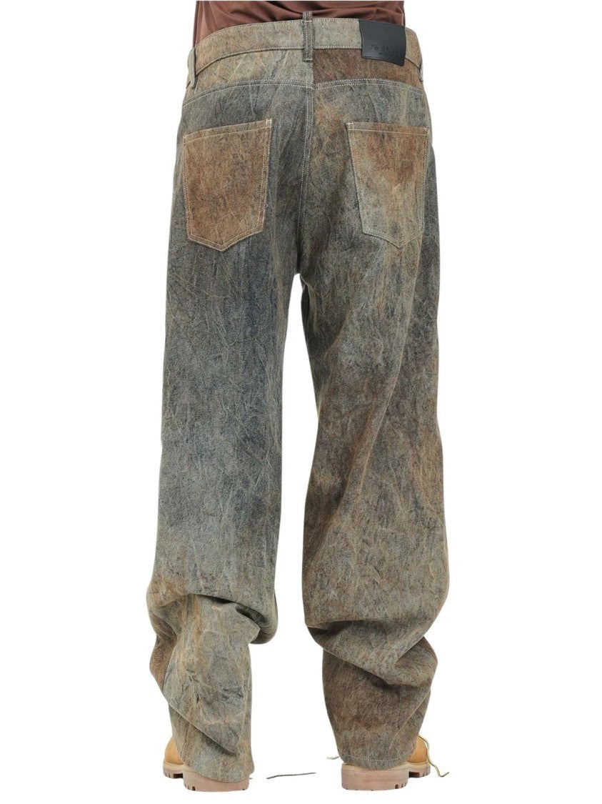 I M Brian Brown Distressed Cotton Jeans