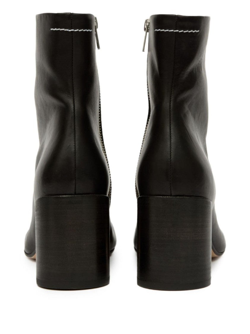 Mm6 By Maison Margiela Ankle Boots With Distinctive Seam Detail And Block Heel
